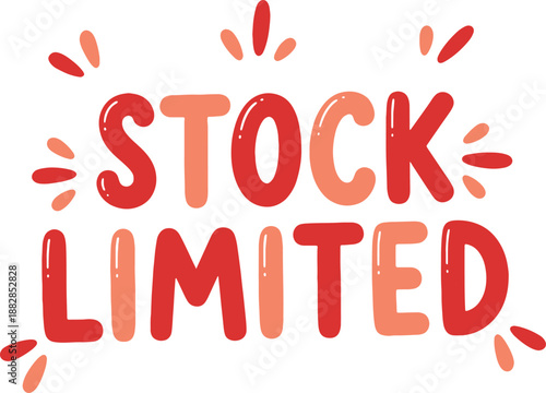 Stock Limited Banner with Bold Red Typography and Urgency Icons