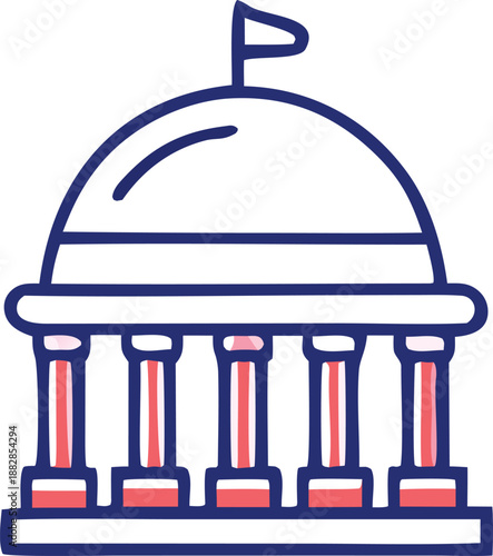 Iconic government building with classical architecture Vector