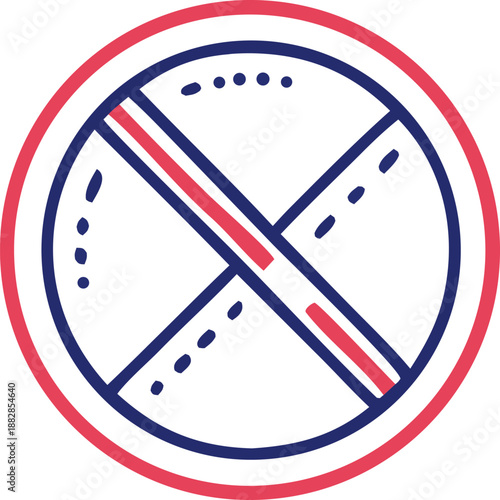 Universal prohibition symbol representing restriction Vector