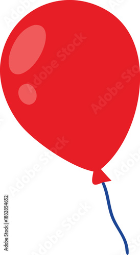Single red balloon floating gracefully Vector