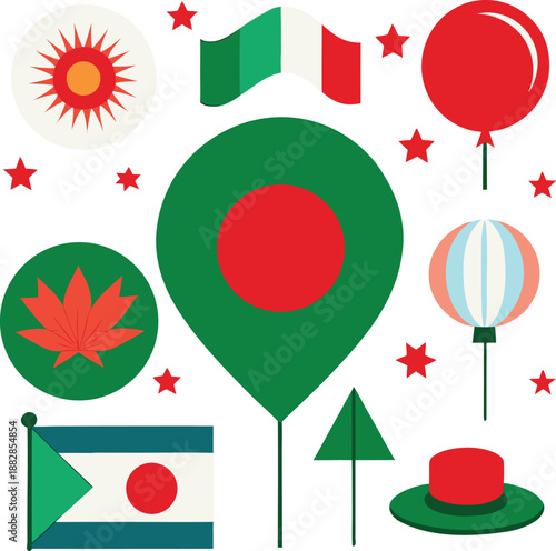 Celebratory symbols of unity and patriotism Vector