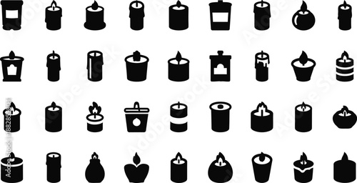 Silhouette vector graphics of various bottle shapes and sizes