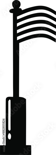 Elegant flagpole with waving flag Vector