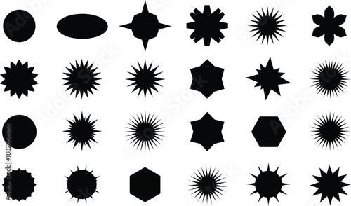 Silhouette vector shapes collection various black silhouettes