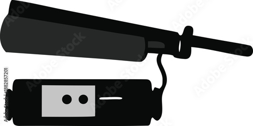 Classic handheld game console with single game cartridge Vector