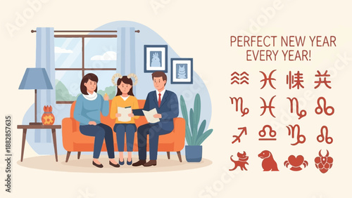 People consult a consultant about new year horoscope and zodiac signs