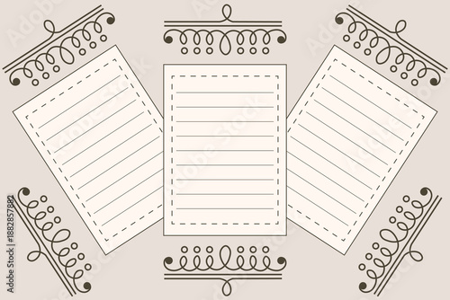 Planner text box with elegant swirl twirl Frame. Vector illustration of elegant schedule planner template design. EPS 10