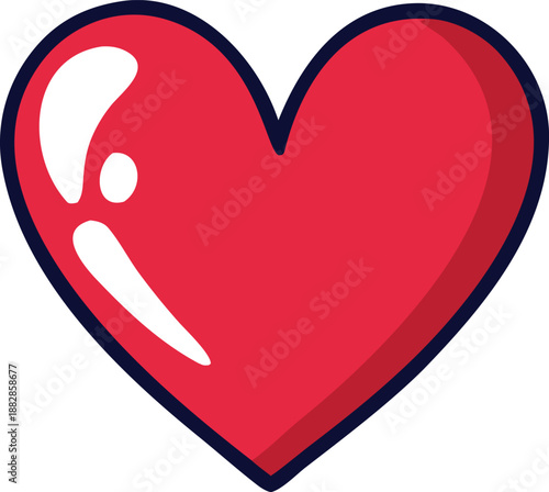 Vibrant red heart with playful white drips Vector