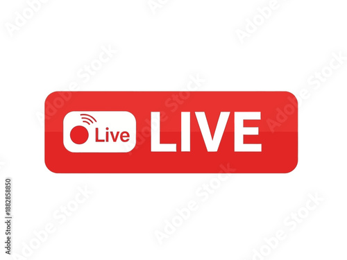 Live broadcasting icon with red rectangle and signal waves indicating stream activity
