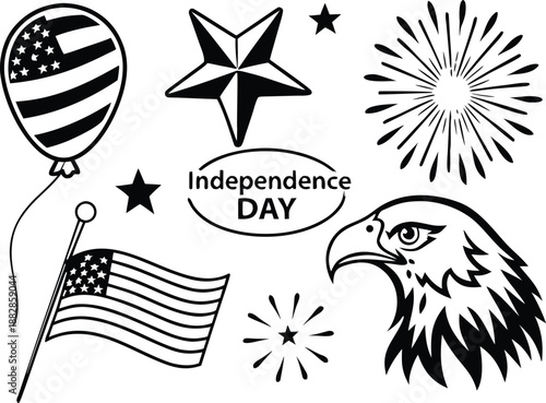 Celebrating independence day with patriotic symbols Vector