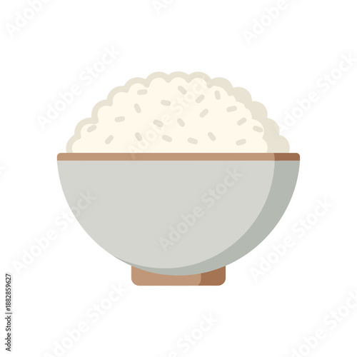 Freshly Cooked Rice Served In A Simple, Elegant Bowl Ready To Be Eaten For Dinner Today