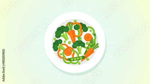 Fresh Vegetables Arranged in a Plate, Perfect for Healthy Eating and Delicious Recipes