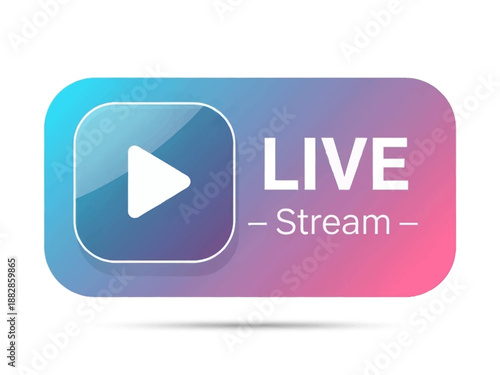 Live Stream Button with Play Icon and Gradient Background