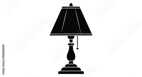 a black lamp with a distinctive silhouette and classic design silhouette high quality professional detailed modern elegant stylish clean crisp vibrant