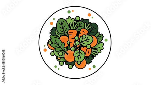 Freshly Prepared and Colorful Vegetable Salad on a White Plate, Dietary Concept