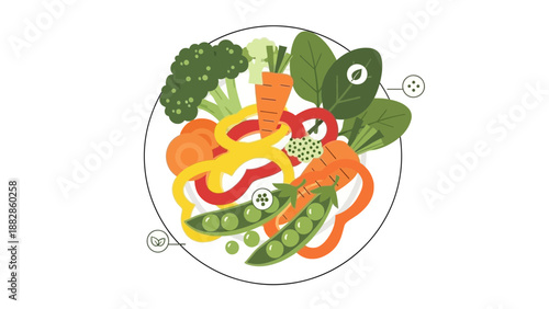 Fresh, Vibrant, And Nutritious Vegan Plate: A Visual Delight Of Colorful Vegetables