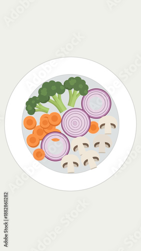 Freshly Prepared Culinary Dish Featuring Vibrant Vegetables Arranged On A Plate For Healthy Eating