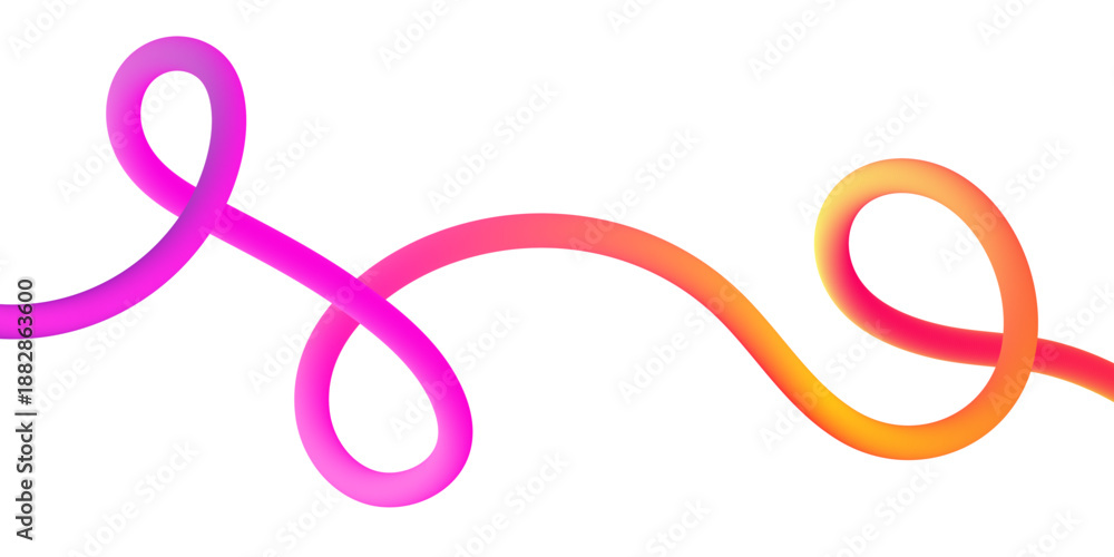 Obraz premium 3D Vector Rainbow Ribbon Wave Line Pattern Flowing curved shapes creating a modern abstract background.