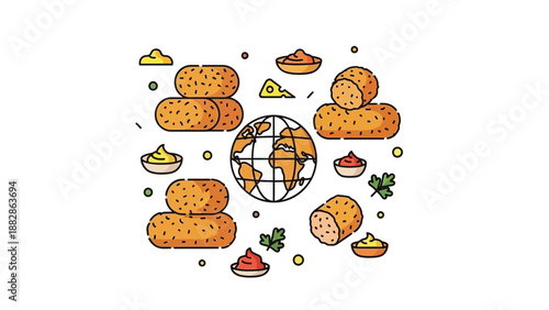 Global Cuisine Celebration: A Delicious and Colorful Feast of Worldwide Food and Flavors