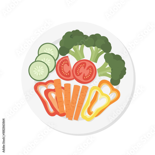 Freshly Prepared Vegetable Platter Showcasing Healthy Eating and Vibrant Culinary Delights