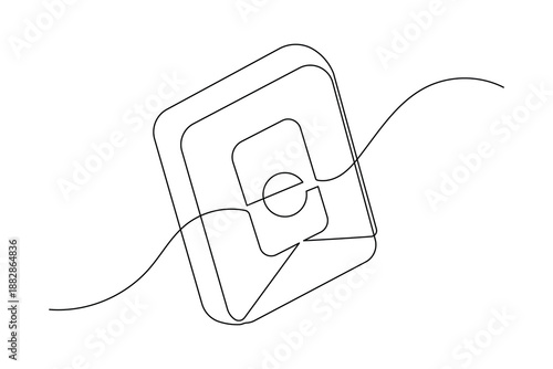 Minimalist switch button continuous line drawing simple toggle outline isolated