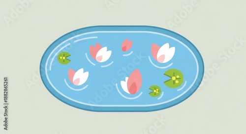 Sushi platter with salmon sashimi and wasabi on a light blue oval plate japanese cuisine fresh seafood minimalist illustration