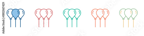 Balloons Icon Set Multiple Style Collection 