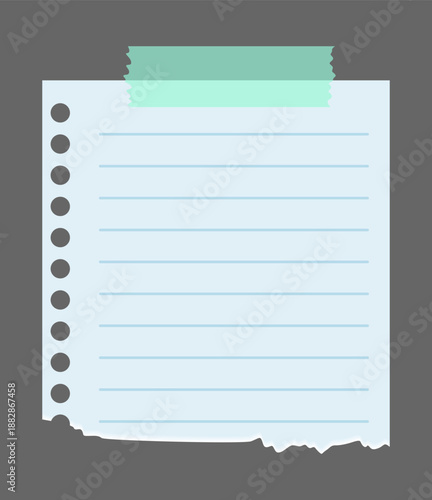 Paper notes stickers. Place for memo messages on paper sheets. Blank sticky place for to do list and office notice or information board