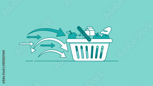 Grocery Shopping Dynamics: An Illustrative Depiction of Consumption and Freshness