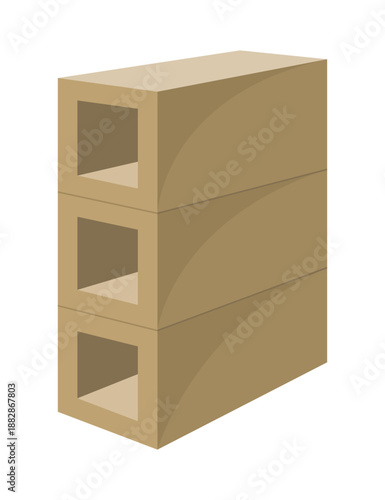 Building material. Concrete blocks. Cartoon supplies for buildings works. Construction concept. Illustration can be used for construction sites or illustrate renovation works