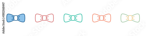 Bow Tie Icon Set Multiple Style Collection 