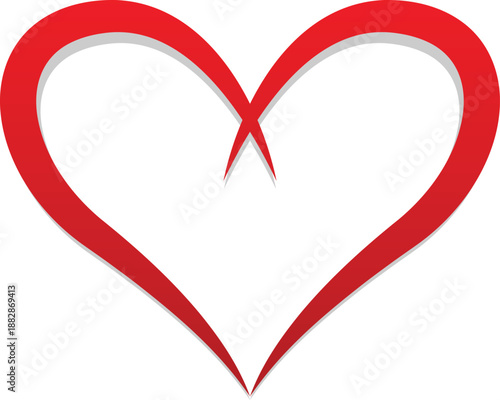 Heart shape design for love symbols, valentines day related designs and frames, Red heart formed by Available in vector EPS format