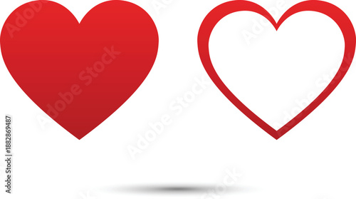 Heart shape design for love symbols, valentines day related designs and frames, Red heart formed by Available in vector EPS format