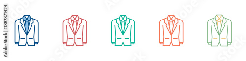 Suit Icon Set Multiple Style Collection 