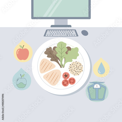 Healthy Eating and Digital Wellness: A Balanced Diet Plan for Modern Lifestyles Illustrated