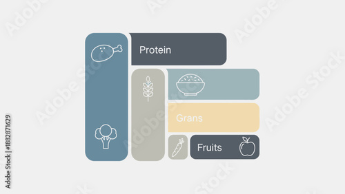 Healthy Food Groups Visualized in a Minimalist Style with a Clean and Modern Aesthetic