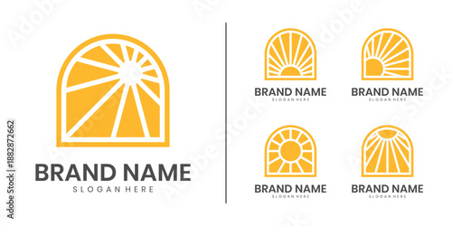 Modern sun arch logo design collection