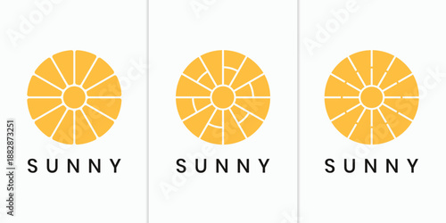 Minimalist sun sunny circle logo collection
