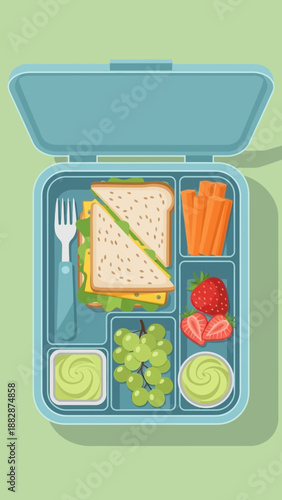 Healthy Lunchbox: A Delightful Collection of Nutritious Foods for a Balanced Mealtime Experience