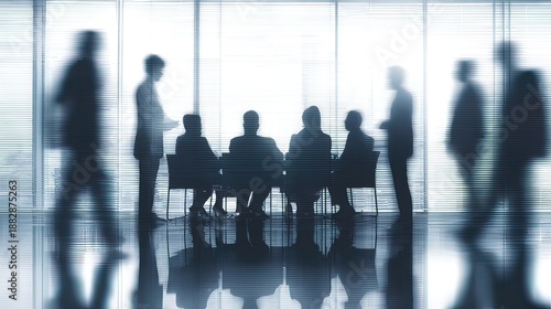 Business meeting in office with blurred motion