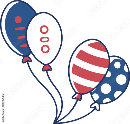 Celebratory balloons in assorted patterns Vector
