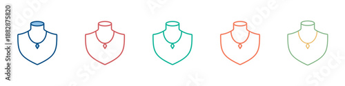 Necklace Icon Set Multiple Style Collection 