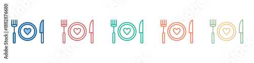 Dinner Icon Set Multiple Style Collection 