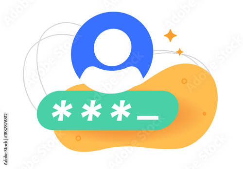 User security otp or 2fa authentication validation tech icon vector modern graphic illustration, one time sms code password signin or login authorization access as cybersecurity, account identity