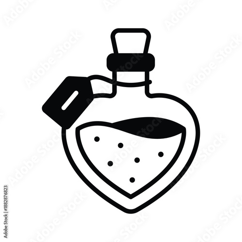 Easy to edit glyph icon of magical love potion concept