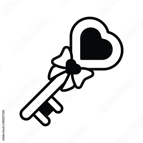 Take a look at this amazing glyph style icon of love key