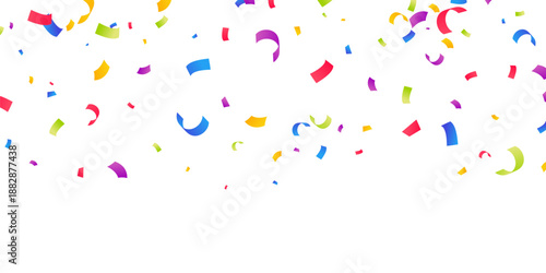 A colorful confetti pattern background with wavy lines, perfect for celebrations. Festive decoration vector illustration.