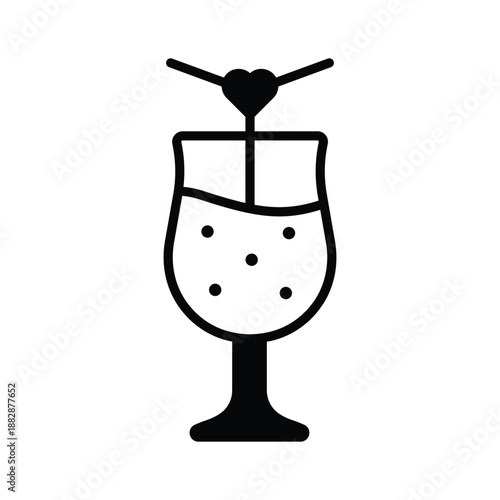 Take a look at this modern glyph icon of love drink for romantic valentines celebration