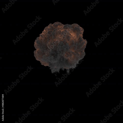 A large firebomb that exploded and rose upwards.