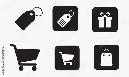 Set of shopping icons for ecommerce and online retail business